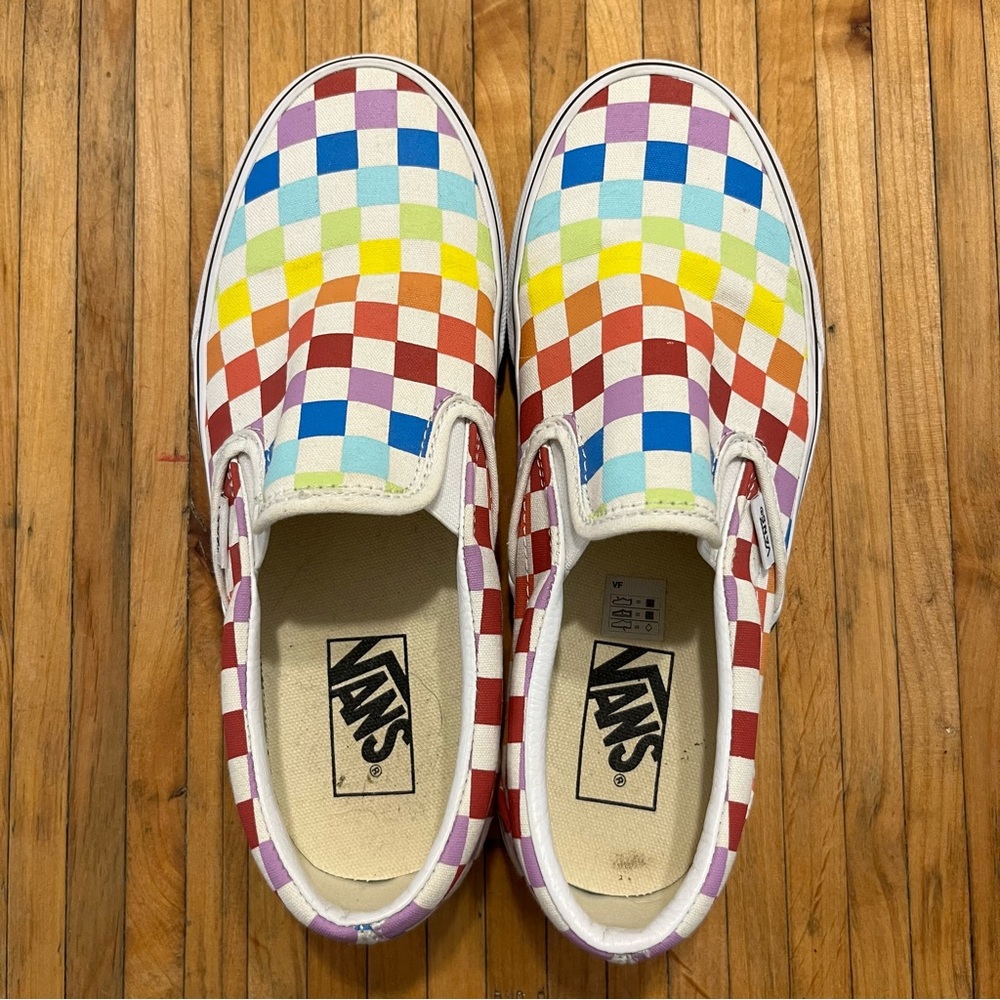 Rainbow Checkered Vans